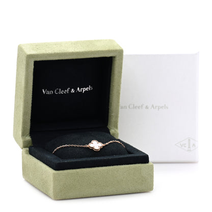 Van Cleef & Arpels 18K Rose Gold Carnelian Sweet Alhambra Bracelet 4 of 4
