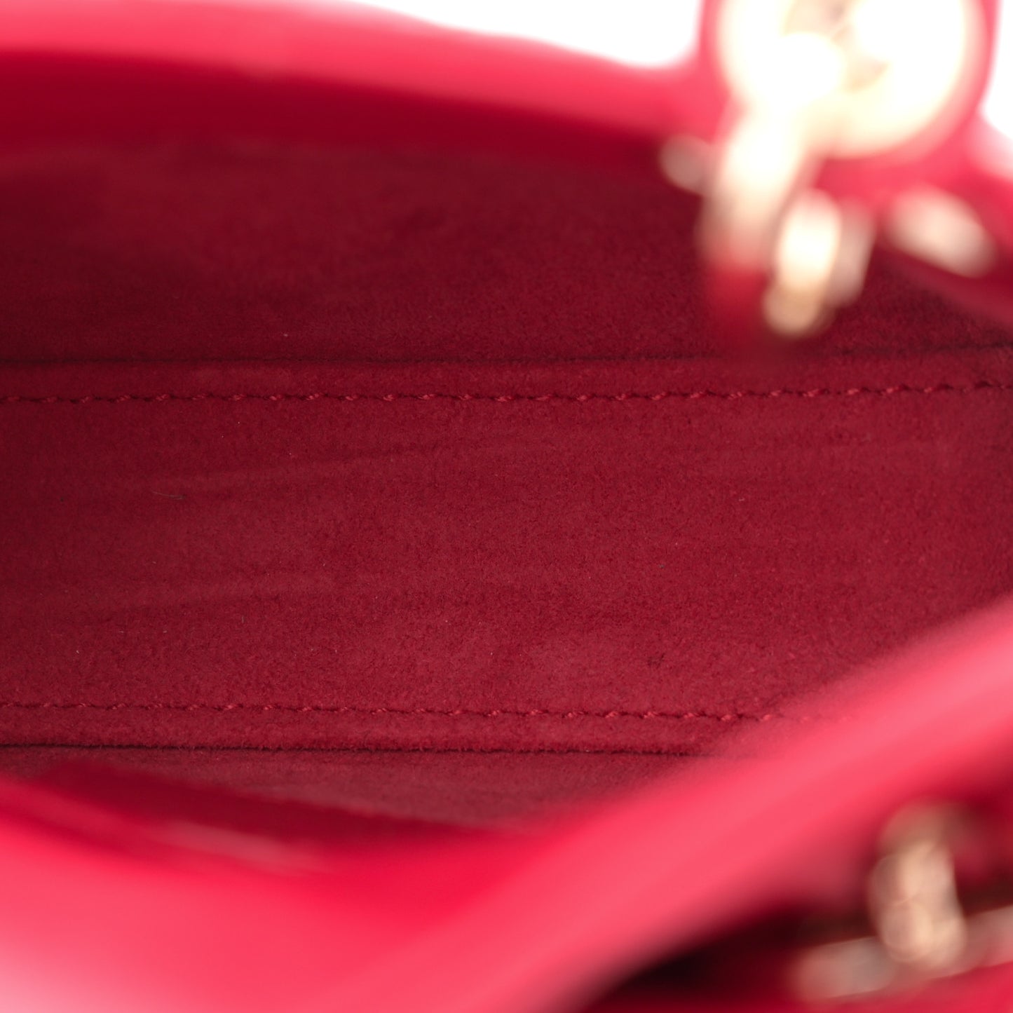 Lambskin Cannage Micro Lady Dior Red