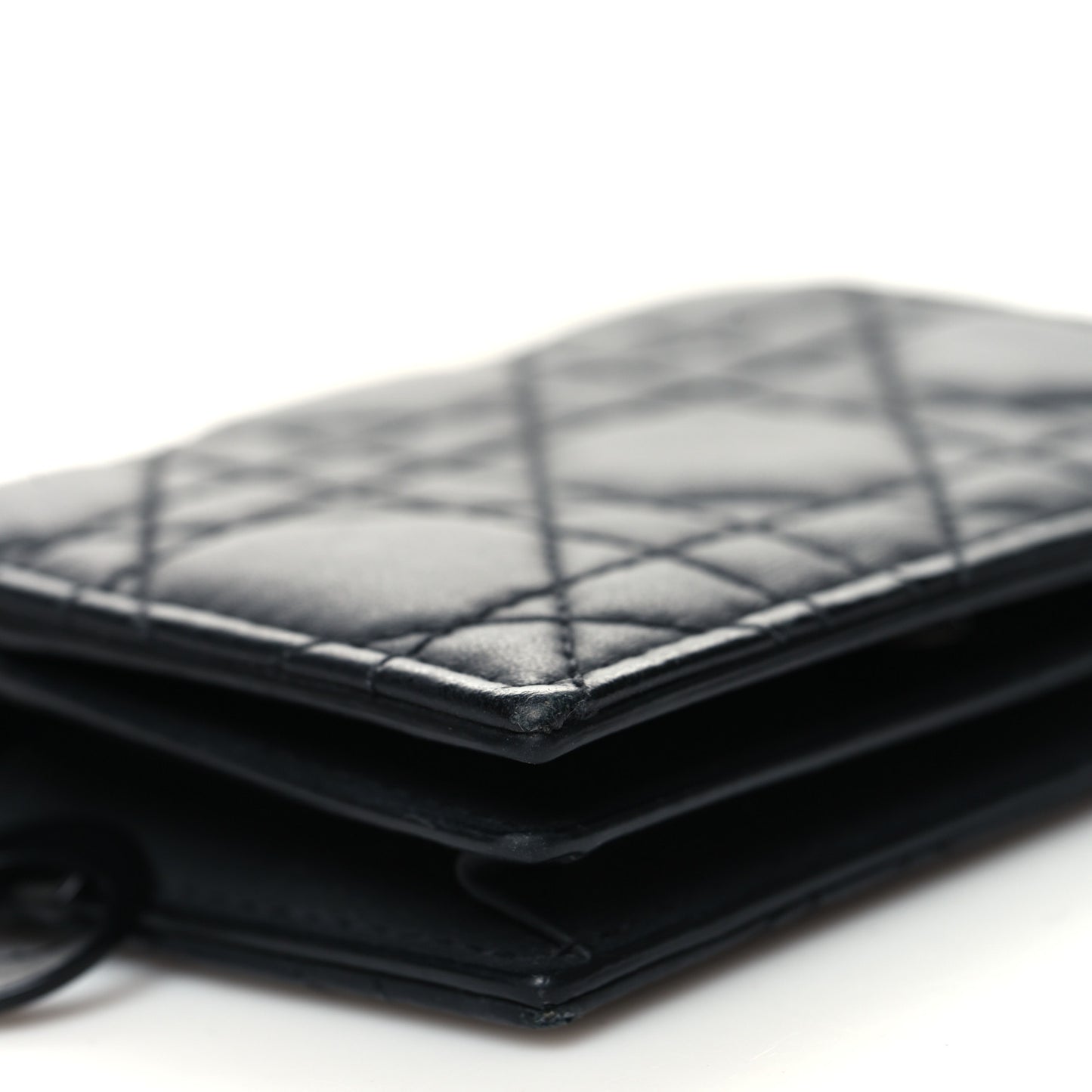 Lambskin Cannage Mini Lady Dior Wallet Black