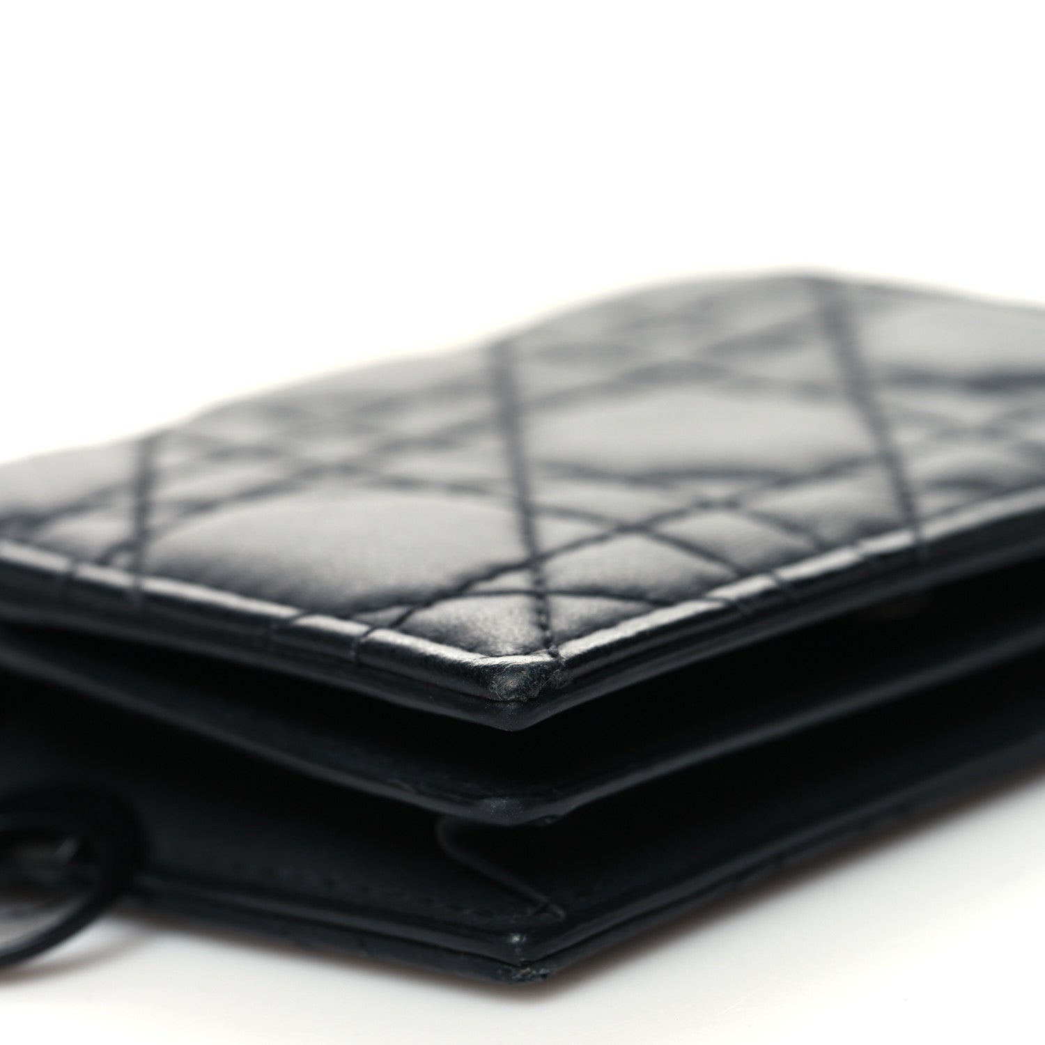 Christian Dior Lambskin Cannage Mini Lady Dior Wallet Black 10 of 12
