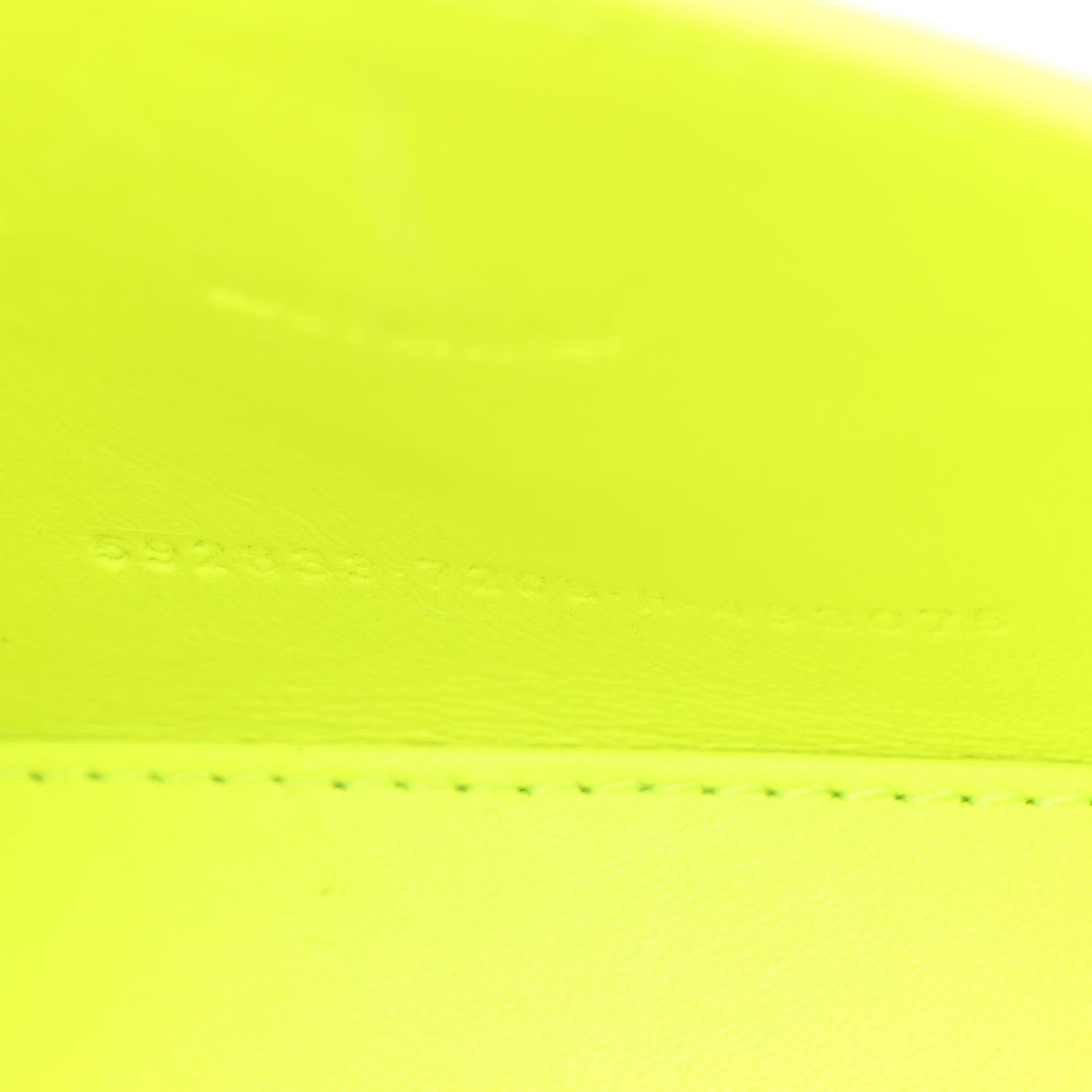 Balenciaga Shiny Calfskin Crocodile Embossed Hourglass Top Handle Bag XS Fluo Yellow 8 of 12