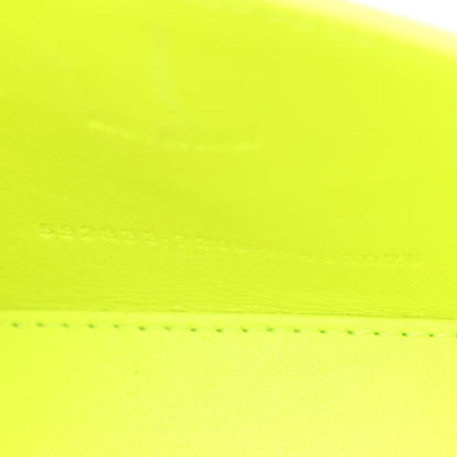 Balenciaga Shiny Calfskin Crocodile Embossed Hourglass Top Handle Bag XS Fluo Yellow 8 of 12