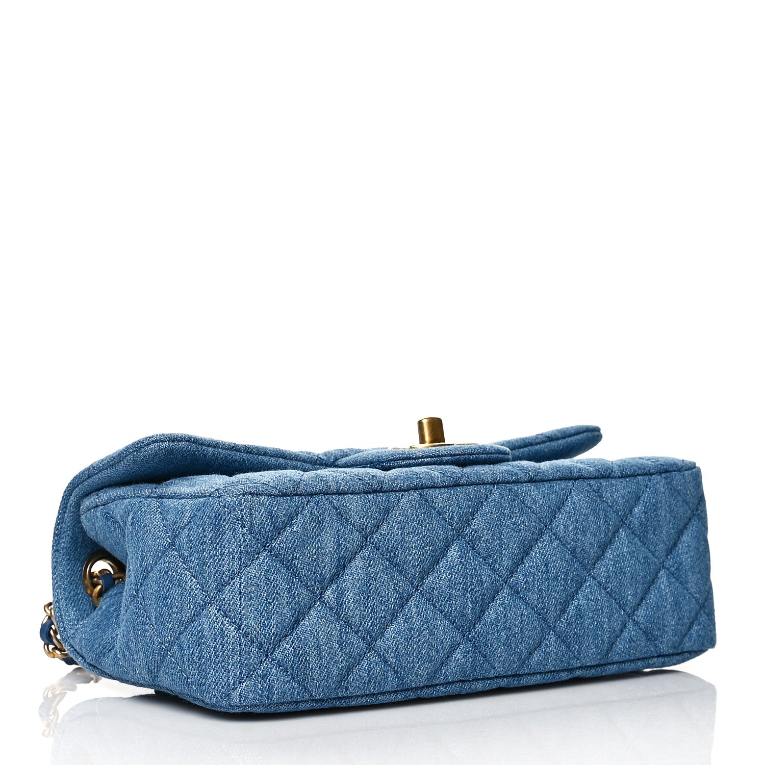 Chanel Denim Quilted Mini Pearl Crush Rectangular Flap Blue 4 of 11
