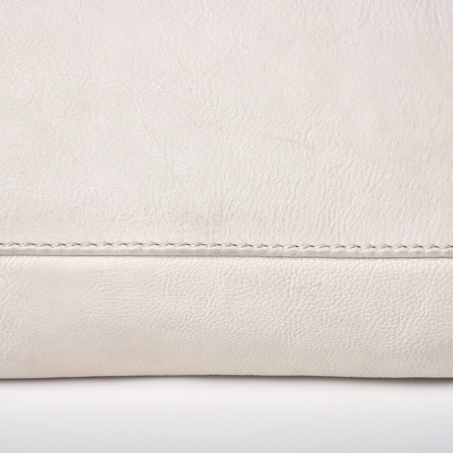 Calfskin Large East West Modern Chain Tote White