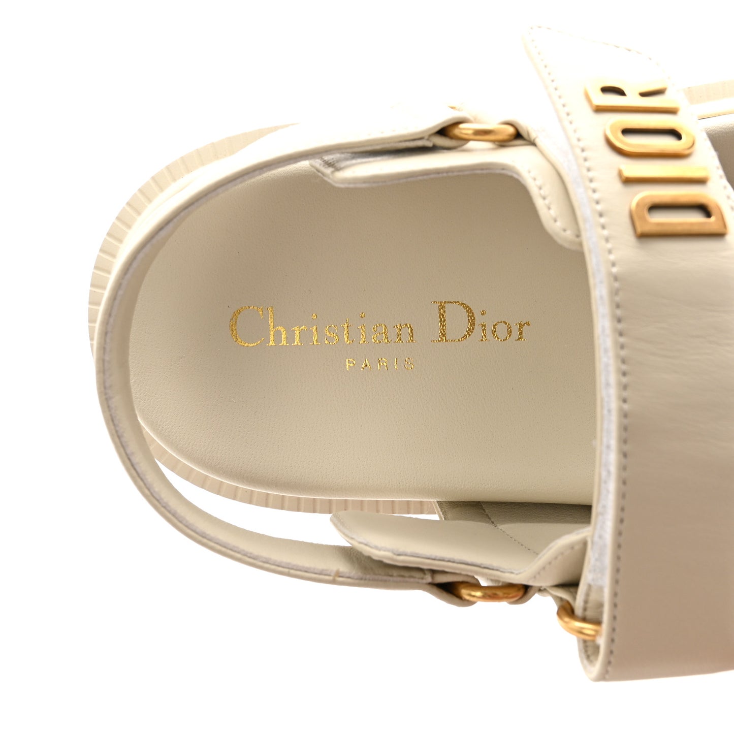 Lambskin Dioract 10mm Slide Sandals 37 Off White