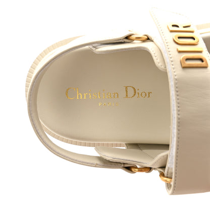 Christian Dior Lambskin Dioract 10mm Slide Sandals 37 Off White 8 of 10