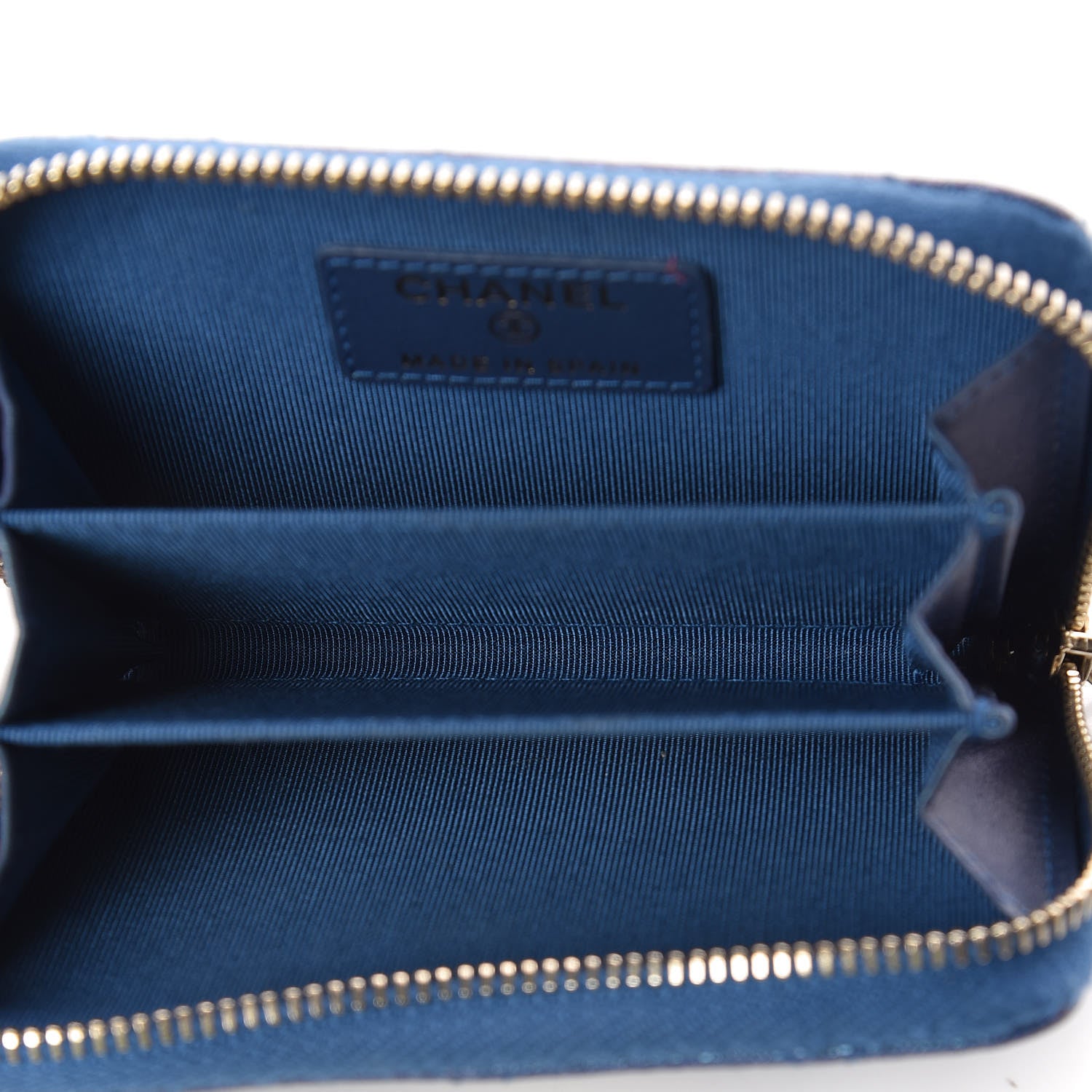 Chanel Iridescent Caviar Quilted Zip Coin Purse Dark Blue 5 of 8