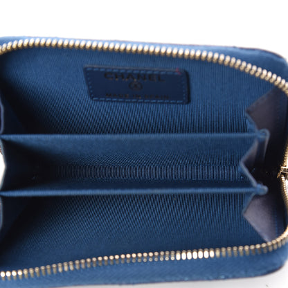 Chanel Iridescent Caviar Quilted Zip Coin Purse Dark Blue 5 of 8