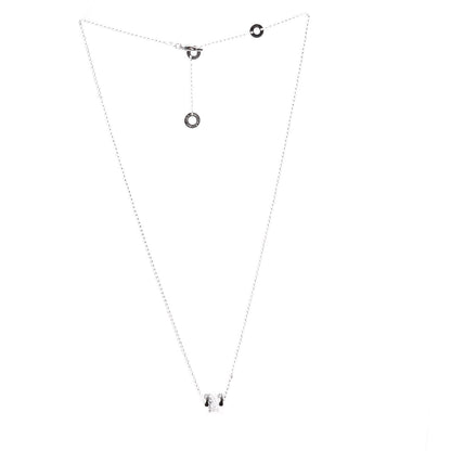 Bulgari 18K White Gold Diamond Small B.Zero1 Pave Pendant Necklace 2 of 7