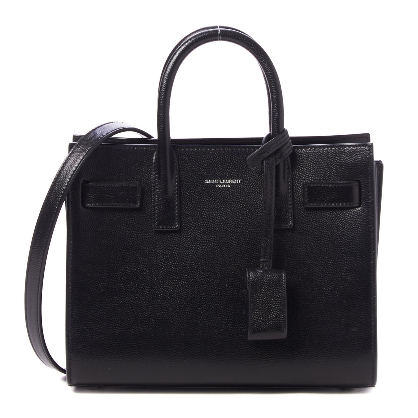 Grained Calfskin Nano Sac De Jour Black