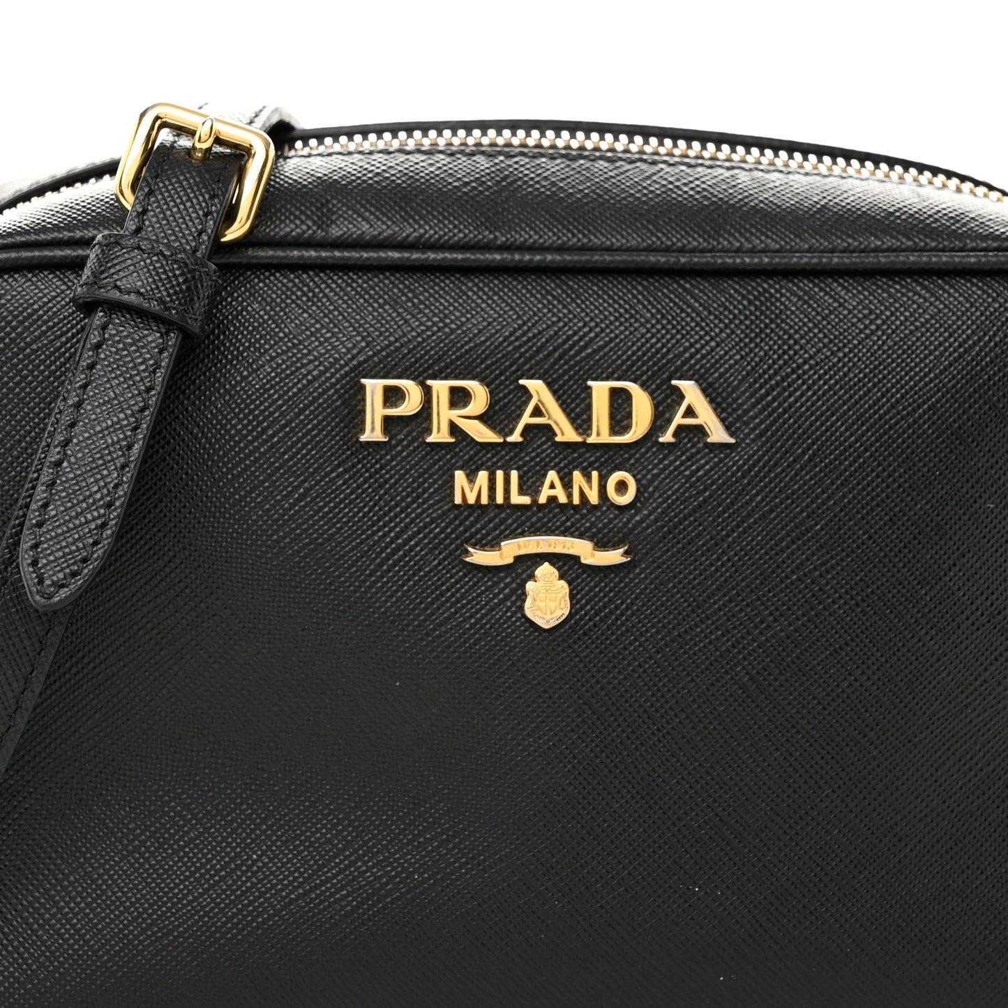 Saffiano Mini Camera Crossbody Bag Black