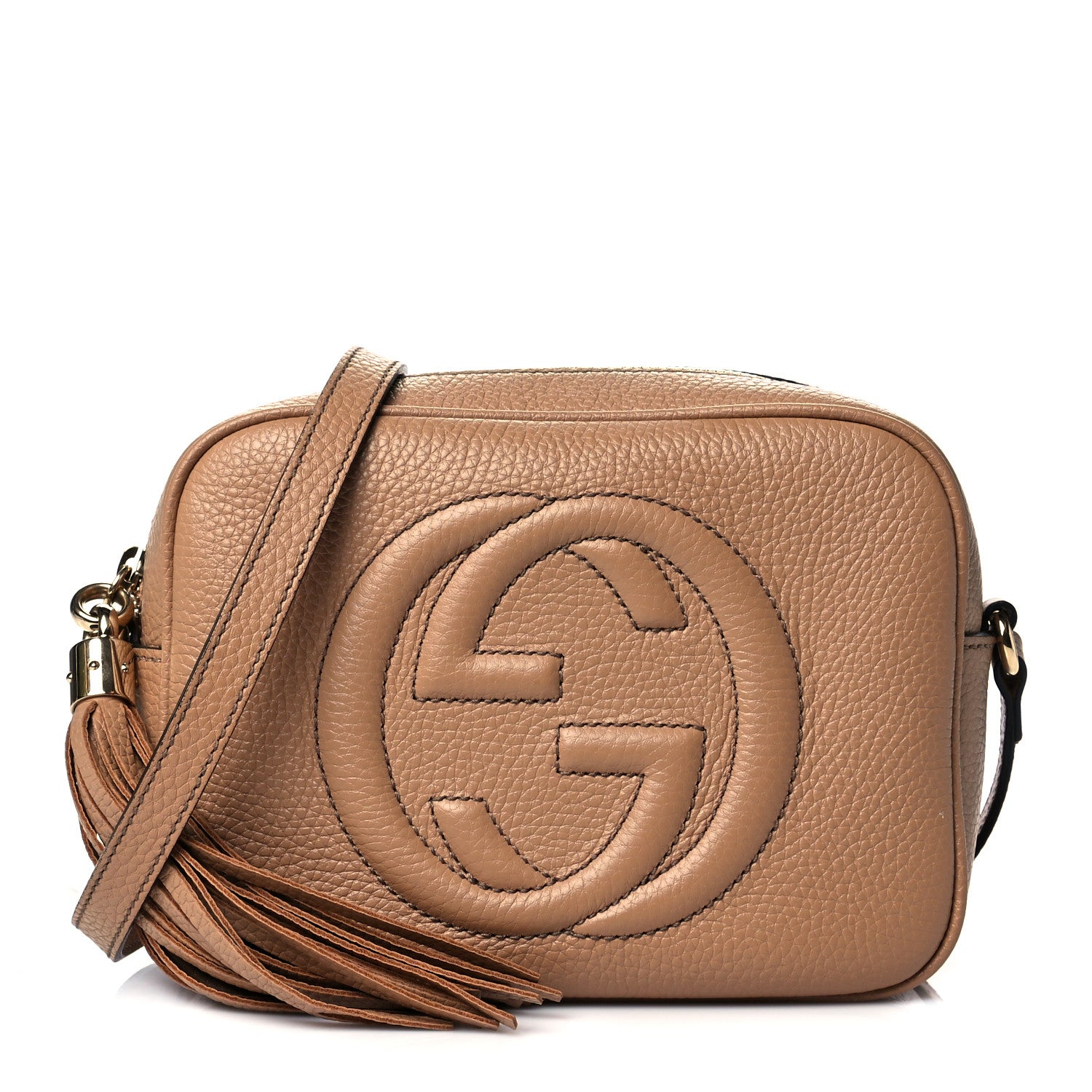 Gucci Pebbled Calfskin Small Soho Disco Bag Camelia 1 of 11