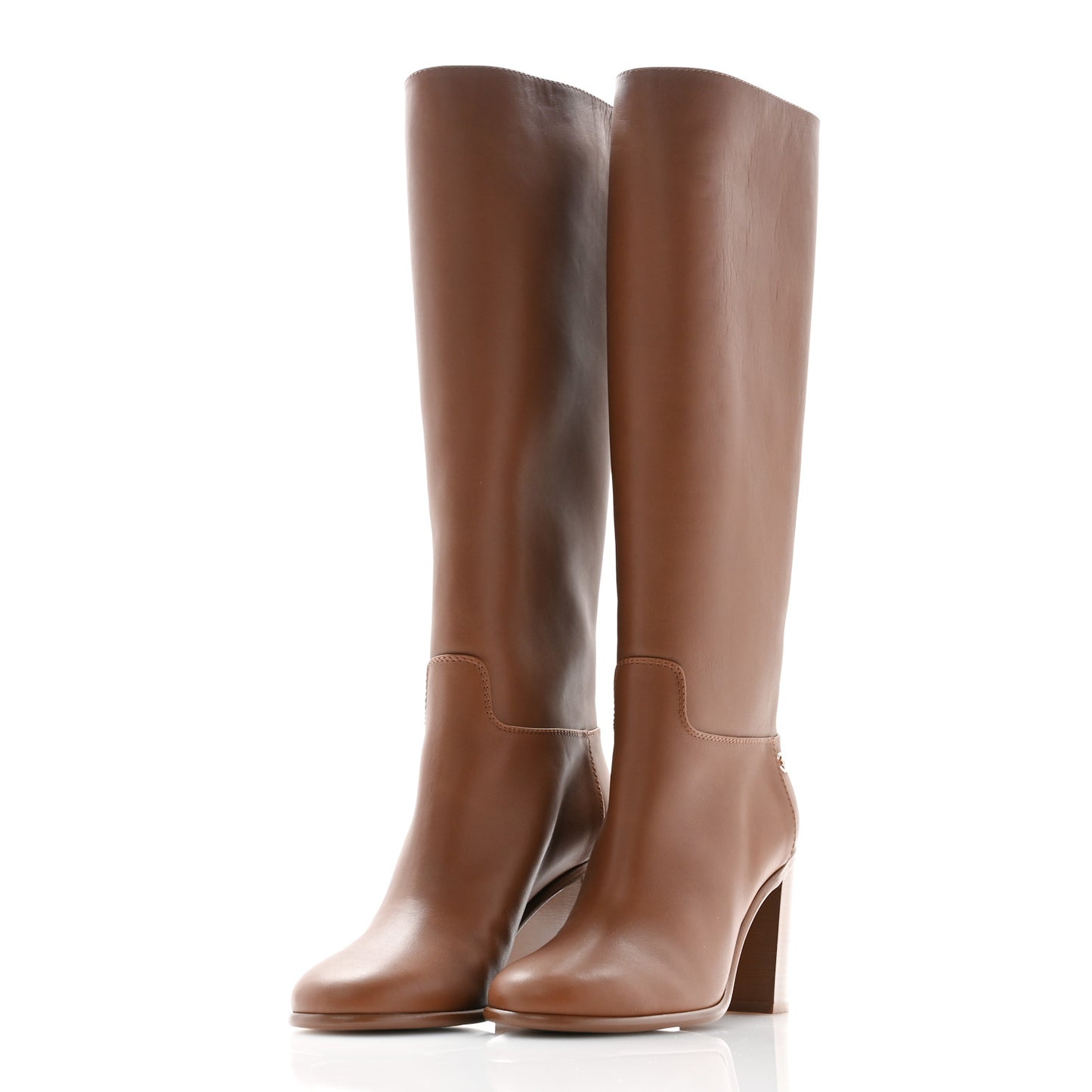 Calfskin Tall CC Boots 39 Brown