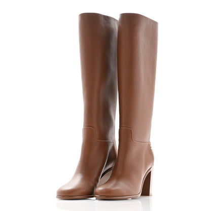 Chanel Calfskin Tall CC Boots 39 Brown 3 of 9