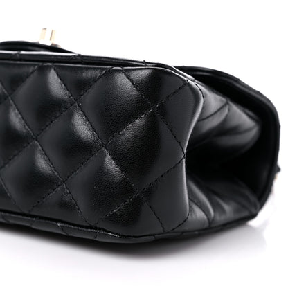 Chanel Lambskin Quilted Mini Crystal Top Handle Rectangular Flap Black 9 of 12