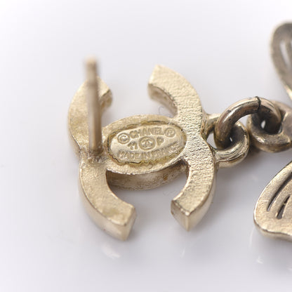 Chanel Crystal CC Butterfly Earrings Gold 3 of 5