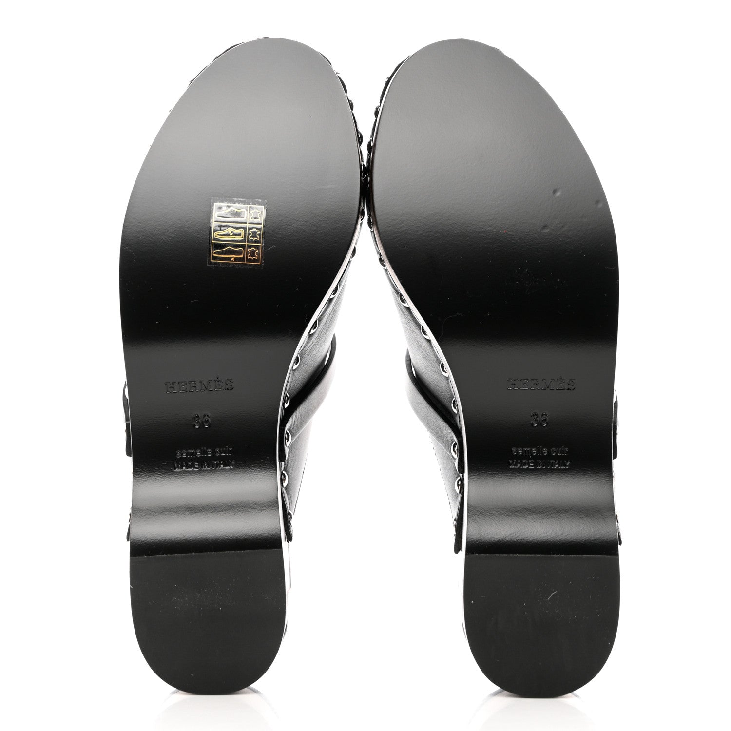 Hermes Calfskin Carlotta Mules 36 Black 5 of 10