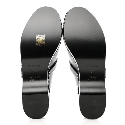 Hermes Calfskin Carlotta Mules 36 Black 5 of 10