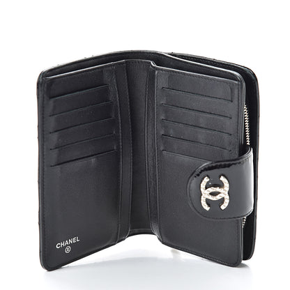 Chanel Patent Quilted Brilliant Zipped Pocket Wallet Black 5 of 13