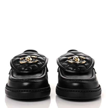 Chanel Lambskin Quilted CC Turnlock Loafers 35 Black 2 of 9
