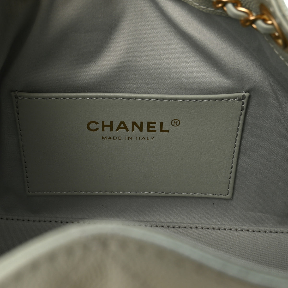 Caviar Quilted Mini Chanel 25 Handbag Light Green