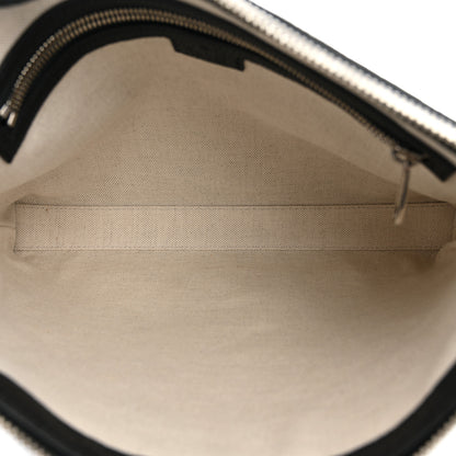 Gucci Piuma Calfskin Jumbo GG Embossed Medium Wristlet Messenger Bag Black 5 of 10