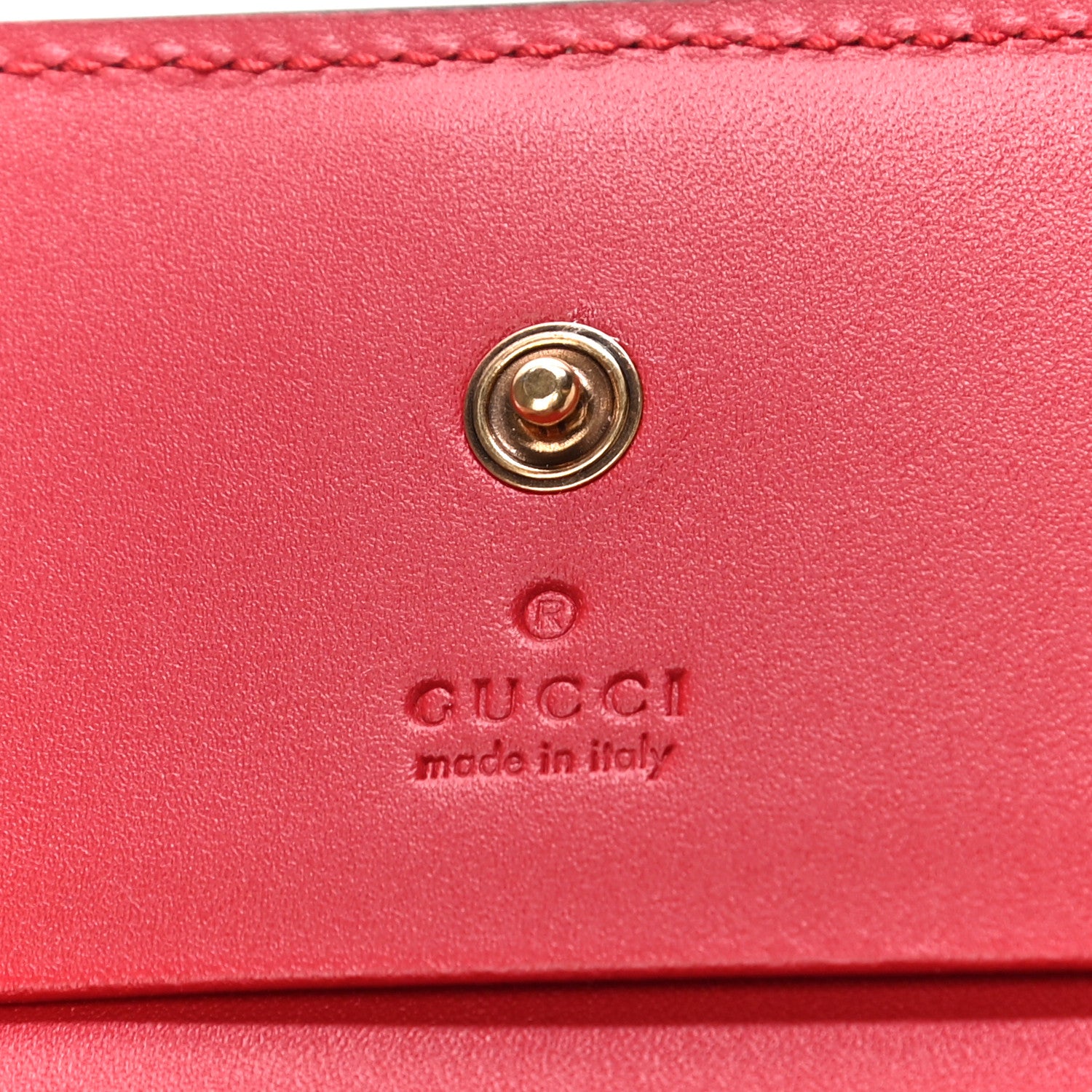 Gucci GG Supreme Monogram Cherry Embellished Card Case Wallet Hibiscus Red 6 of 10
