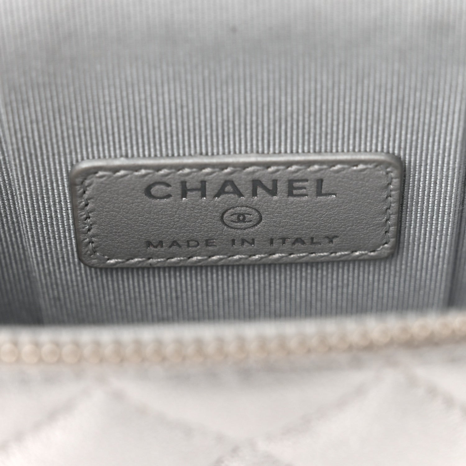 Chanel Metallic Lambskin Quilted Phone Holder With Chain Silver 6 of 10