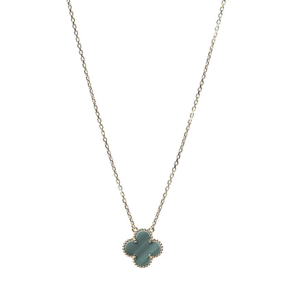 Van Cleef & Arpels 18K Yellow Gold Malachite Vintage Alhambra Pendant Necklace 1 of 7