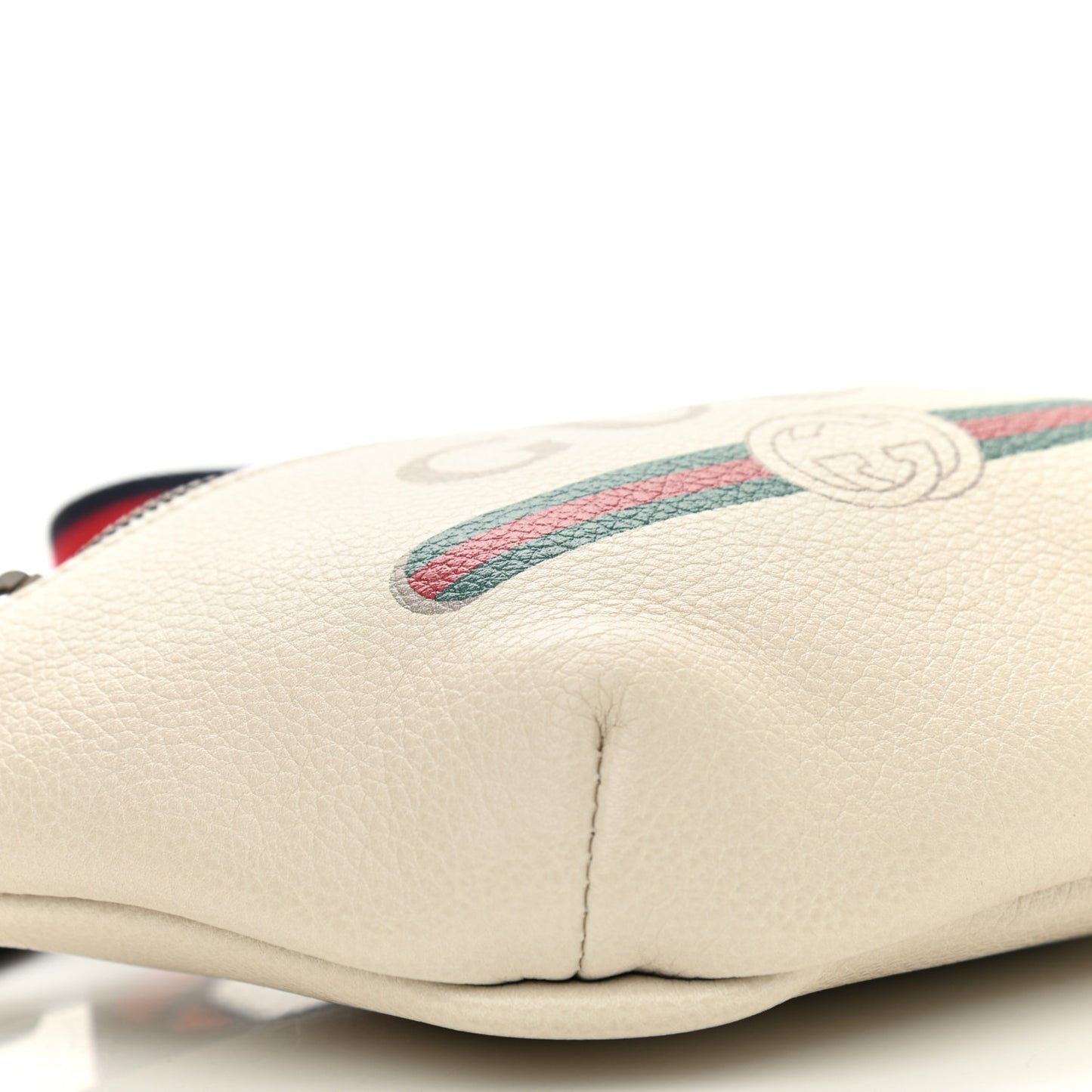 Grained Calfskin Small Logo Belt Bag White