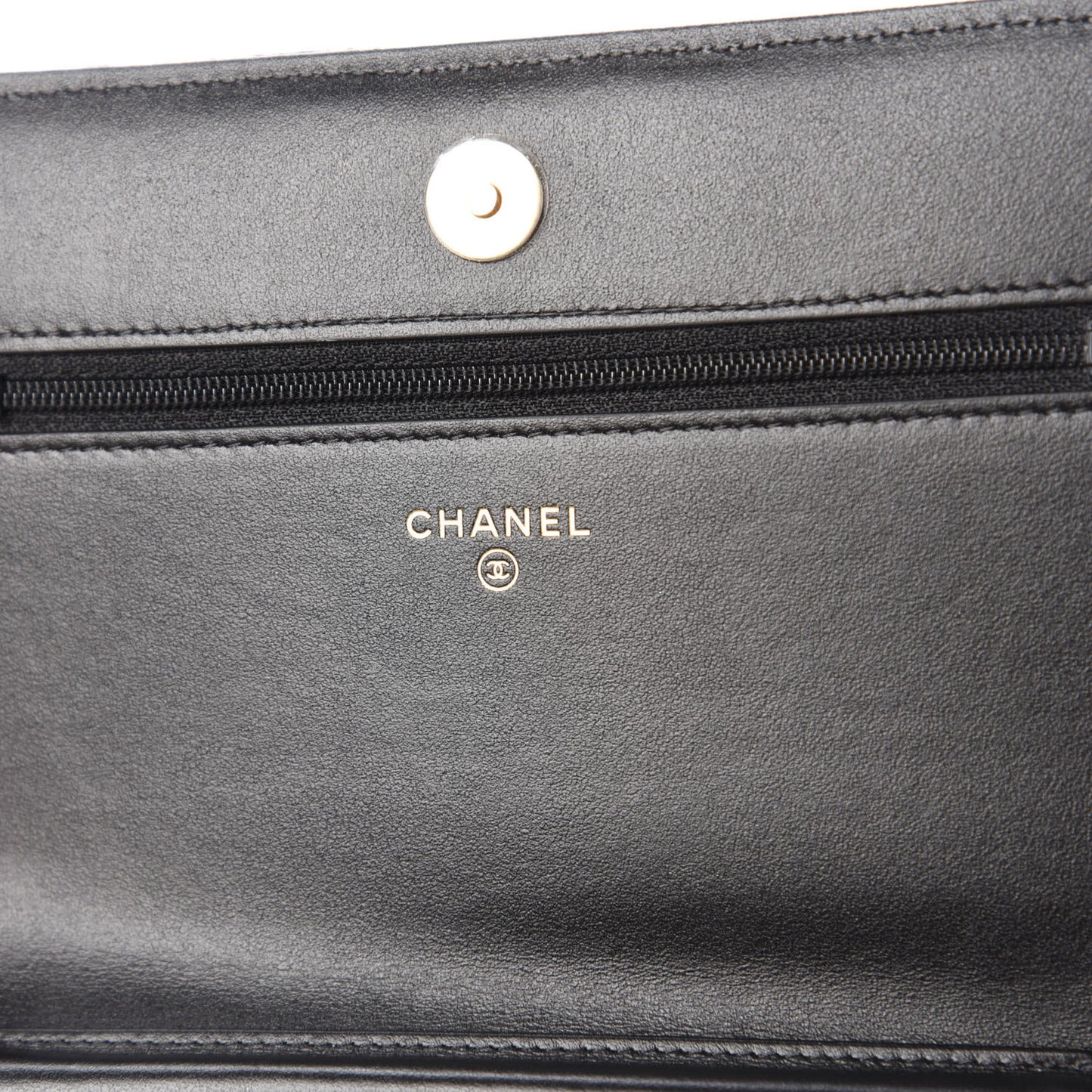 Velvet Quilted Boy Wallet On Chain WOC Black
