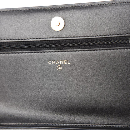 Chanel Velvet Quilted Boy Wallet On Chain WOC Black 8 of 11