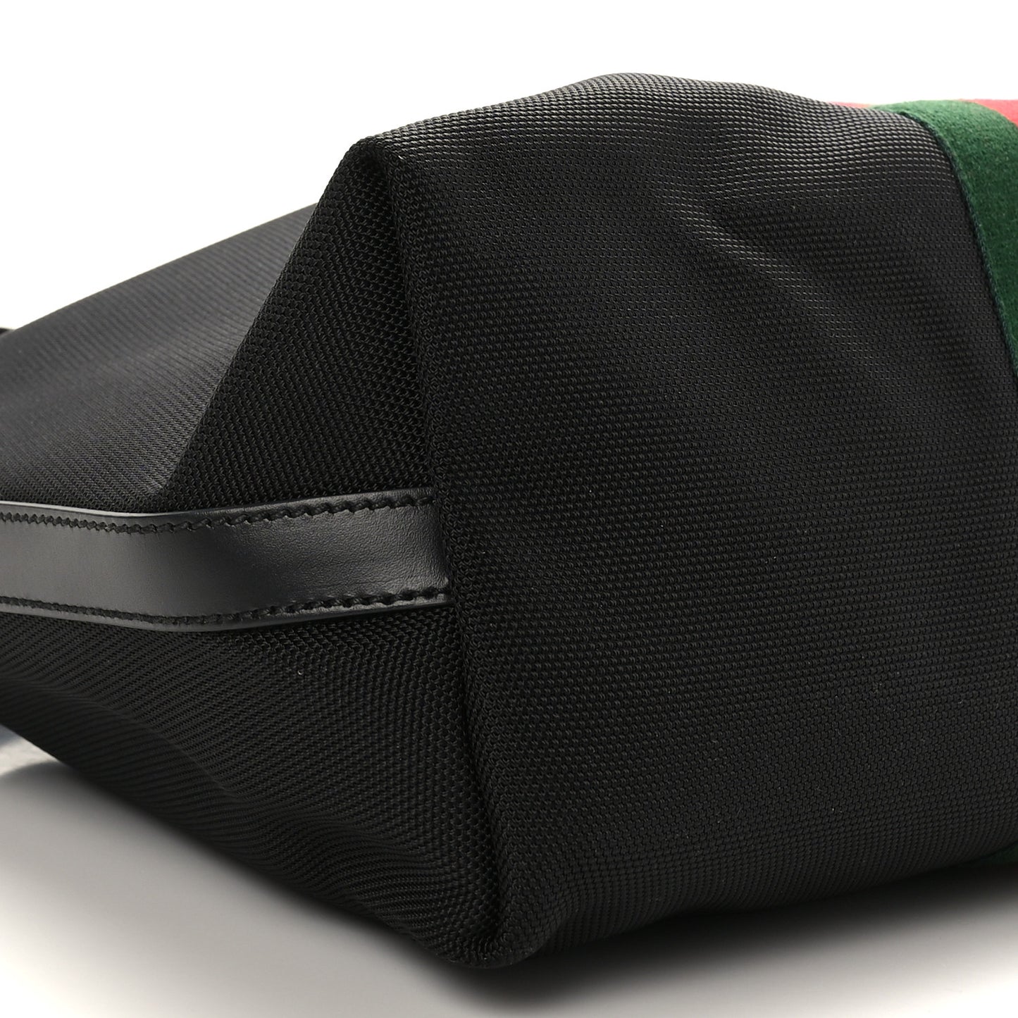 Nylon Web Top Handle Shoulder Bag Black