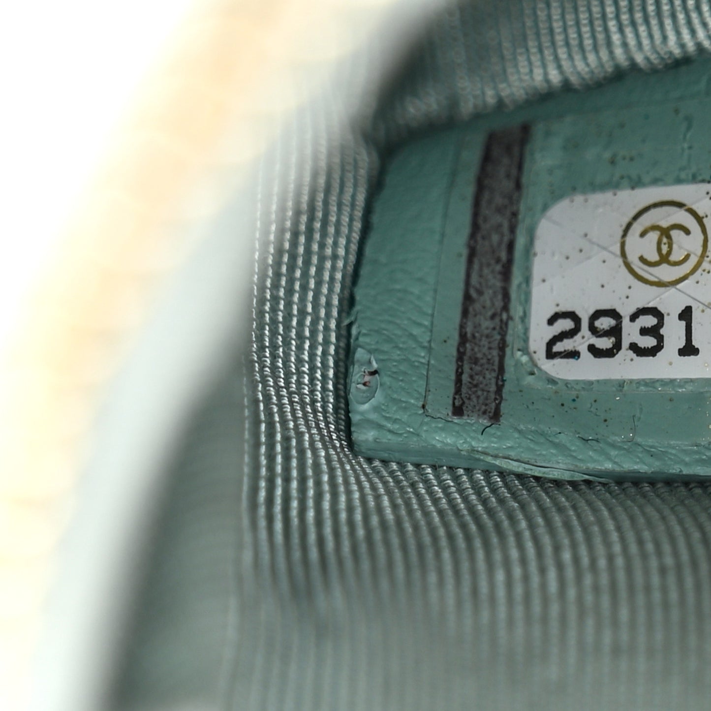 Patent Quilted Small Cosmetic Case Light Blue