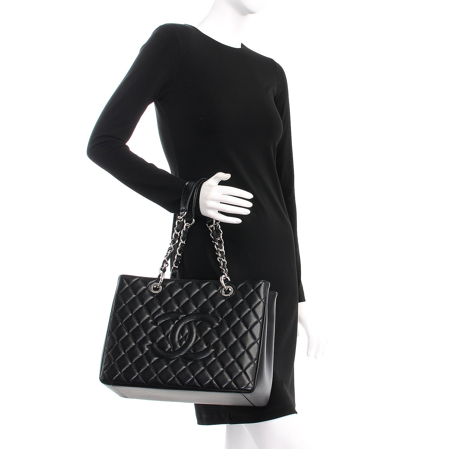 Chanel Caviar Quilted Grand Shopping Tote GST Black 2 of 7