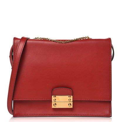 Valentino Garavani Vitello Shoulder Flap Bag Red 1 of 10