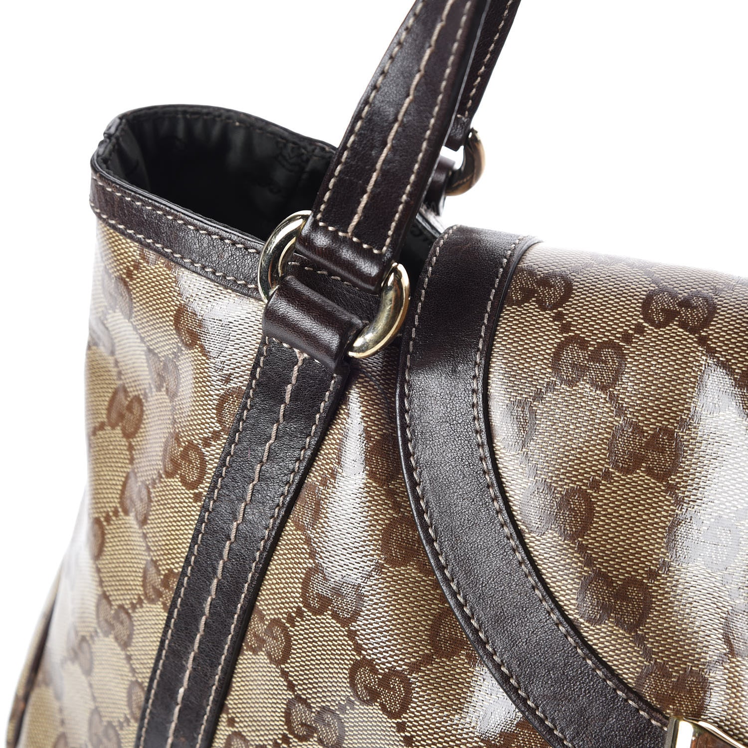 Gucci Crystal Monogram Duchessa Flap Shoulder Bag Dark Brown 15 of 15