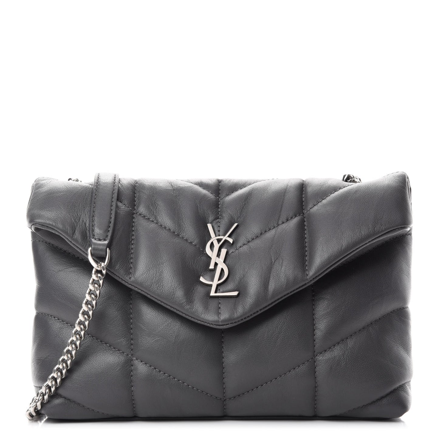 Lambskin Quilted Toy Loulou Puffer Monogram Chain Satchel Storm