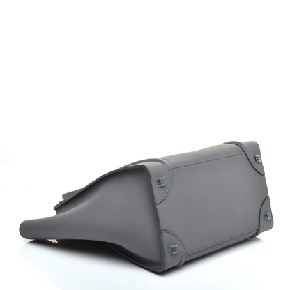 Celine Drummed Calfskin Mini Luggage Kohl 4 of 9