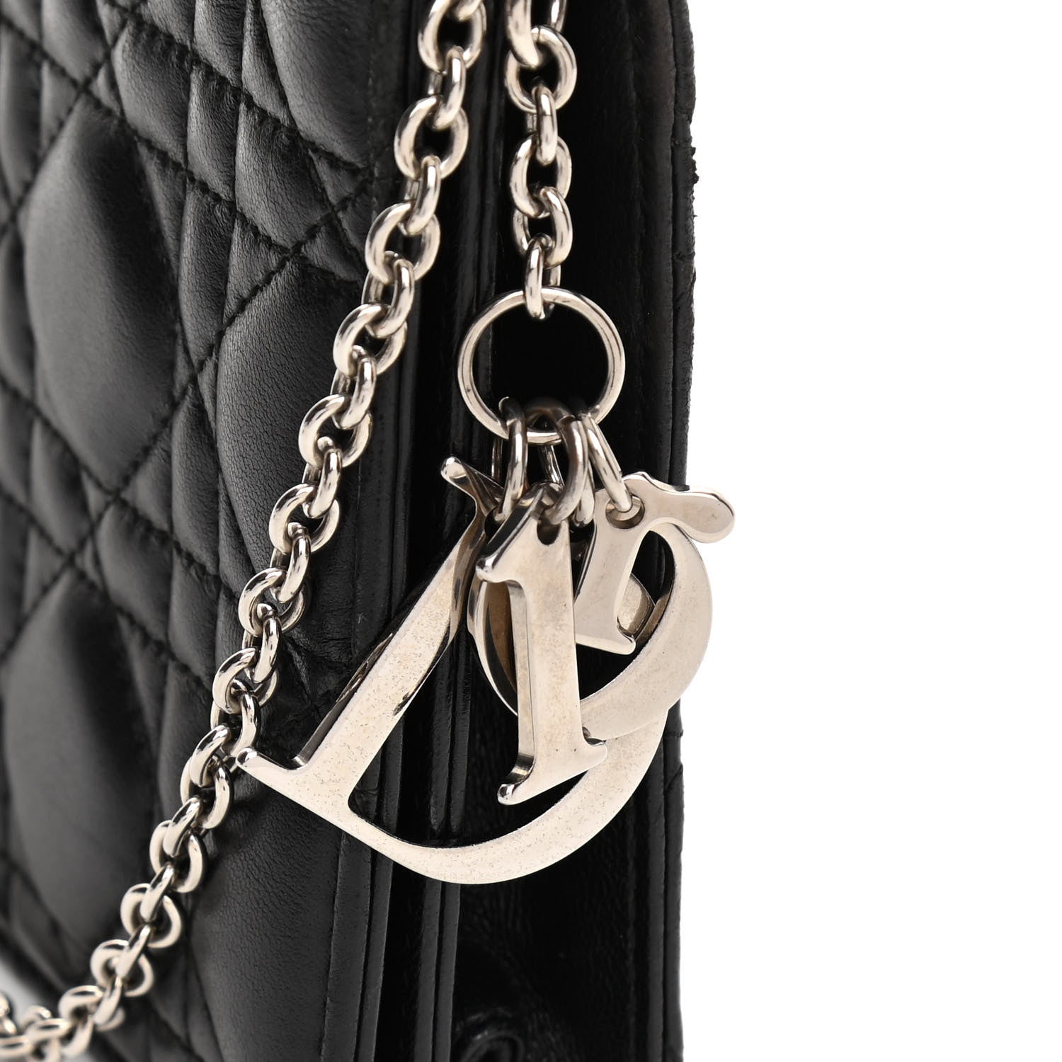 Christian Dior Lambskin Cannage Lady Dior Convertible Clutch Black 12 of 14