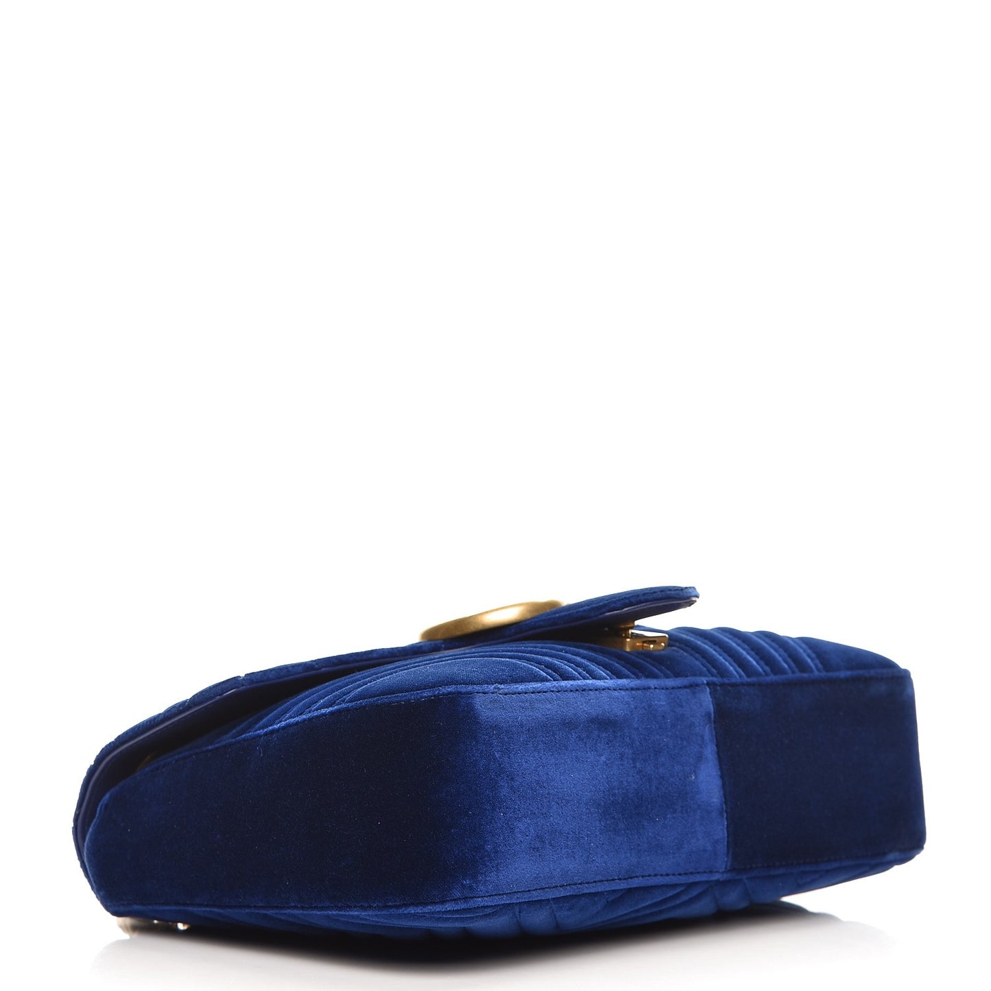 Velvet Matelasse Medium GG Marmont Shoulder Bag Cobalt Blue