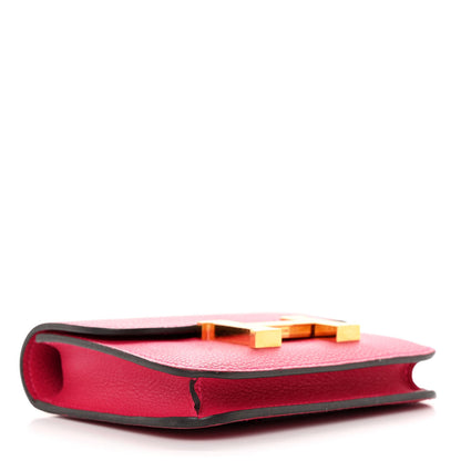 Hermes Evercolor Verso Constance Slim Wallet Rose Mexico Chocolate 5 of 16