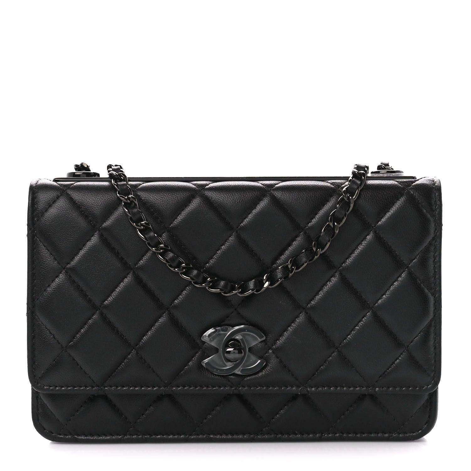 Chanel Lambskin Quilted Trendy CC Wallet On Chain WOC So Black 1 of 13