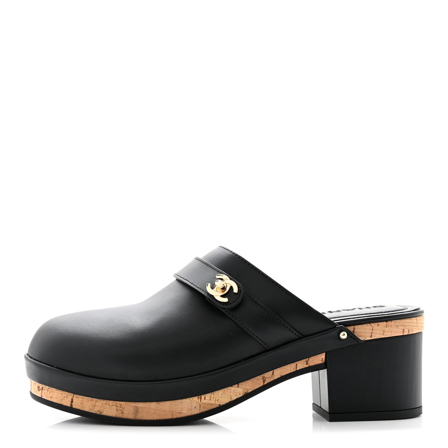 Calfskin CC Turn Lock Clogs 40 Black