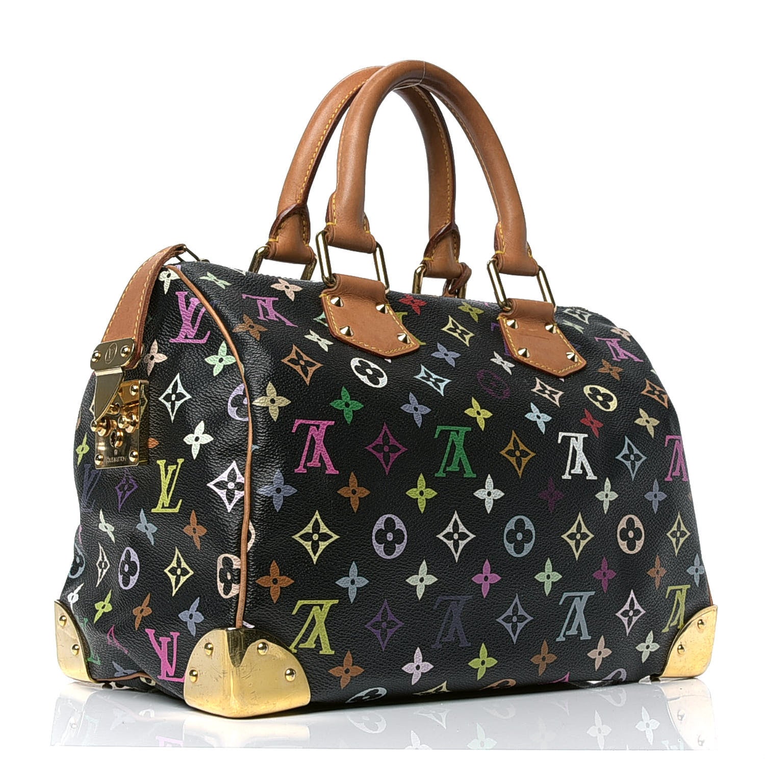Louis Vuitton Monogram Multicolor Speedy 30 Black 2 of 8