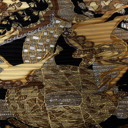 Hermes Silk Art Des Steppes Plisse Scarf 90 3 of 3