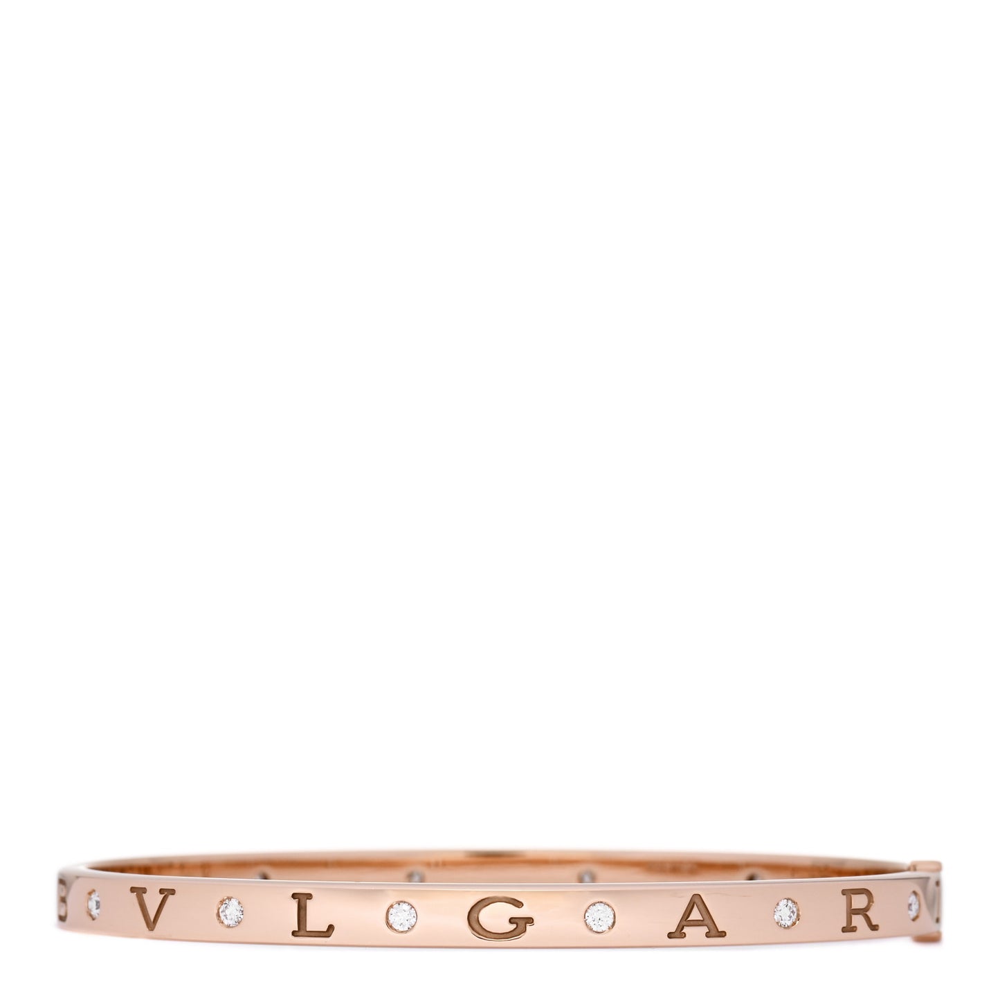 18K Rose Gold 12 Diamond B.Zero1 Essential Bangle Bracelet L