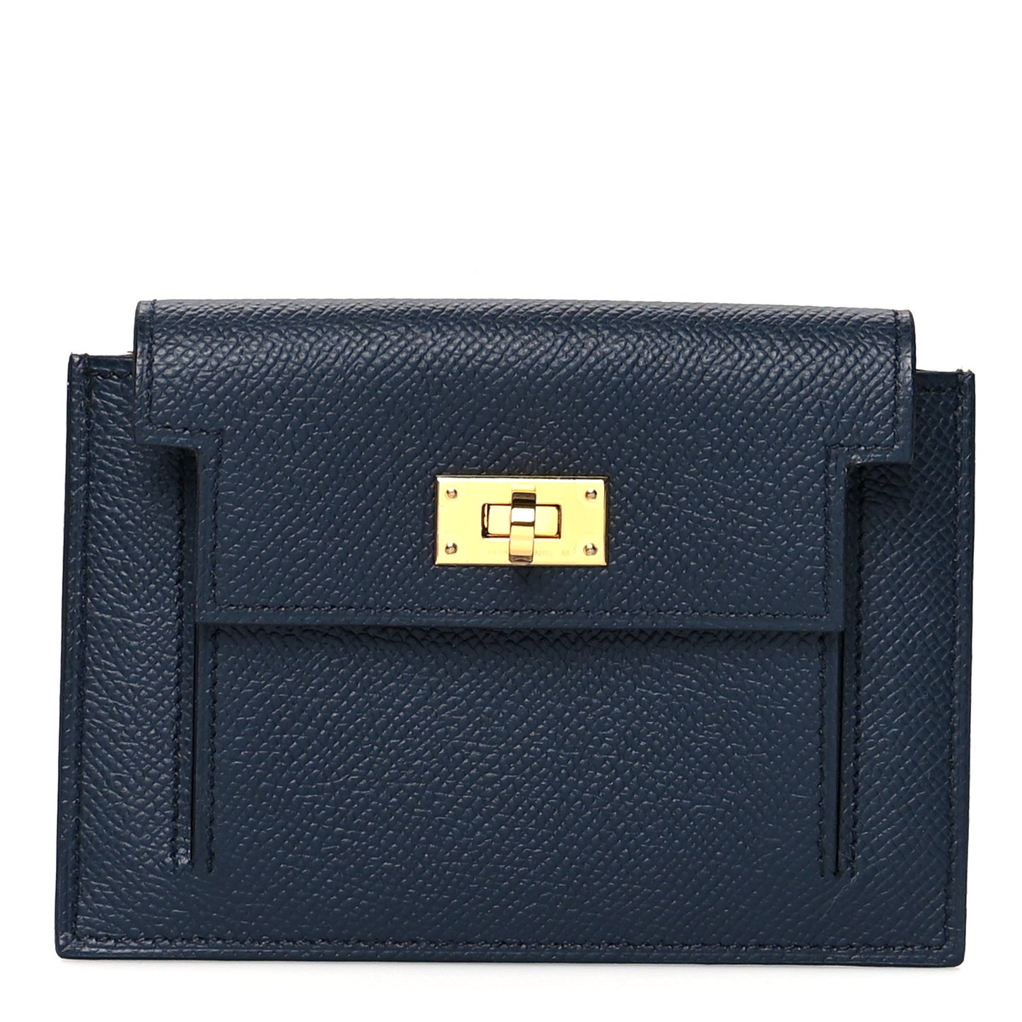 Epsom Kelly Pocket Compact Wallet Bleu Indigo