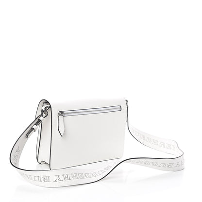 Burberry Calfskin Perforated Small Macken Crossbody Bag White 3 of 8