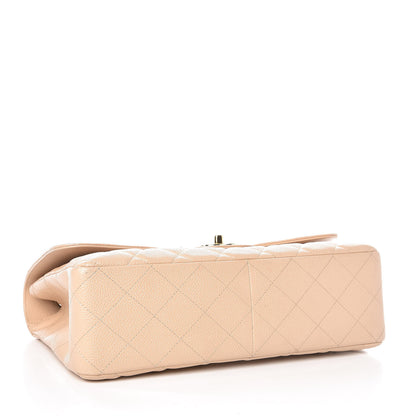 Chanel Caviar Quilted Jumbo Single Flap Beige Clair 4 of 9